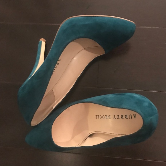 Audrey Brooke Shoes - Audrey Brooke Teal Suede Stilettos